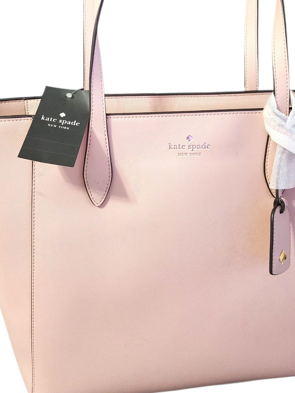 KATE SPADE NY Dana Rose Smoke Leather Large Tote Bag - Picture 7 of 16